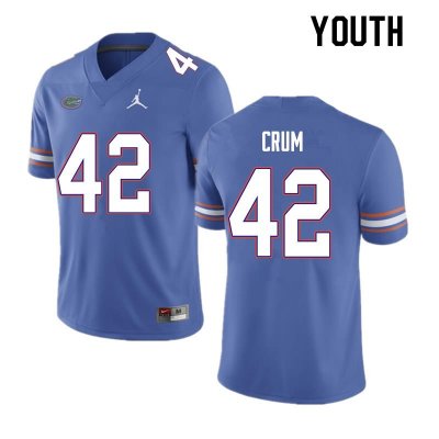 Youth Florida Gators #42 Quaylin Crum NCAA Nike Blue Authentic Stitched College Football Jersey KDB1462QW